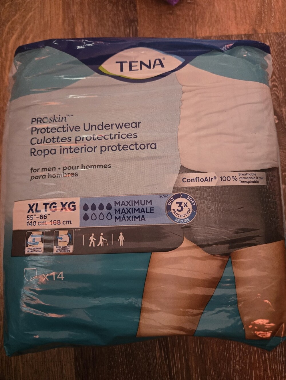 ProSkin Men's Protective Underwear - XL - White/Blue